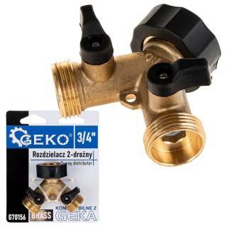 Rozdzielacz 2-drożny na kran GW3/4" x 2 GZ3/4" z zaworami kulowymi (10/60) Geko