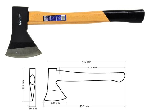 Siekiera PROFI 1000Gx18" (drewniany trzonek) (6/24) Geko