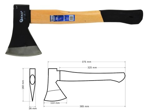 Siekiera PROFI 800Gx14" (drewniany trzonek) (6/24) Geko