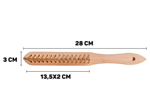 Szczotka do rdzy druciana żółta 3 rzędy do szczelin drewno (12/120) Geko