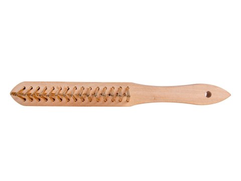 Szczotka do rdzy druciana żółta 3 rzędy do szczelin drewno (12/120) Geko