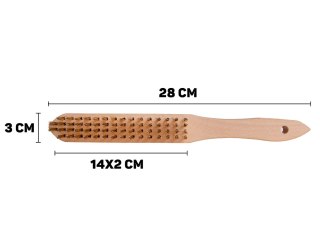 Szczotka do rdzy druciana żółta 4 rzędy drewno (12/120) Geko
