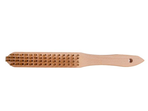 Szczotka do rdzy druciana żółta 4 rzędy drewno (12/120) Geko