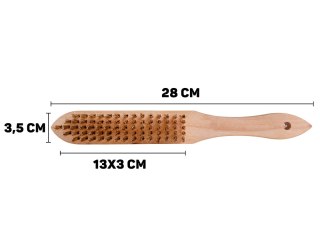 Szczotka do rdzy druciana żółta 5 rzędów drewno (12/120) Geko