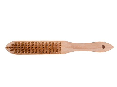 Szczotka do rdzy druciana żółta 5 rzędów drewno (12/120) Geko