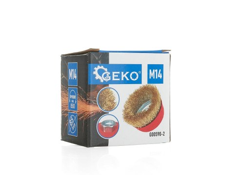 Szczotka druciana czołowa mosiężna 85mm M14 (100) Geko