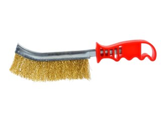 Szczotka druciana mosiężna rączka plast. (120) Geko