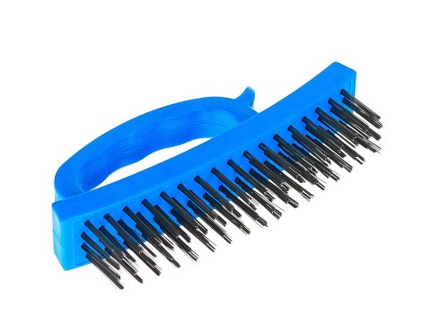 Szczotka druciana ręczna z plastikową rączką 165mm - kartonik wystawowy (12/144) Geko