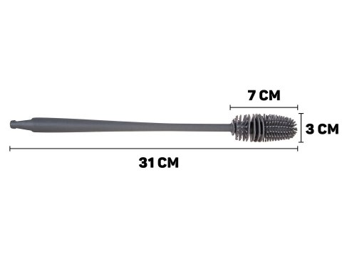 Szczotka silikonowa do mycia szklanek i butelek 31cm (375) Geko