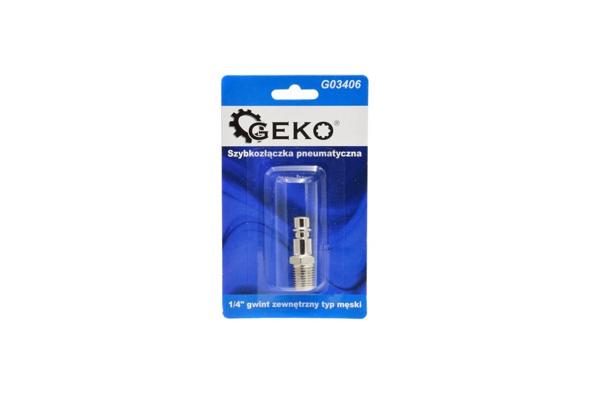 Szybkozłączka pneumatyczna typ męski 1/4" gwint zewnętrzny (blister) (10/100) Geko