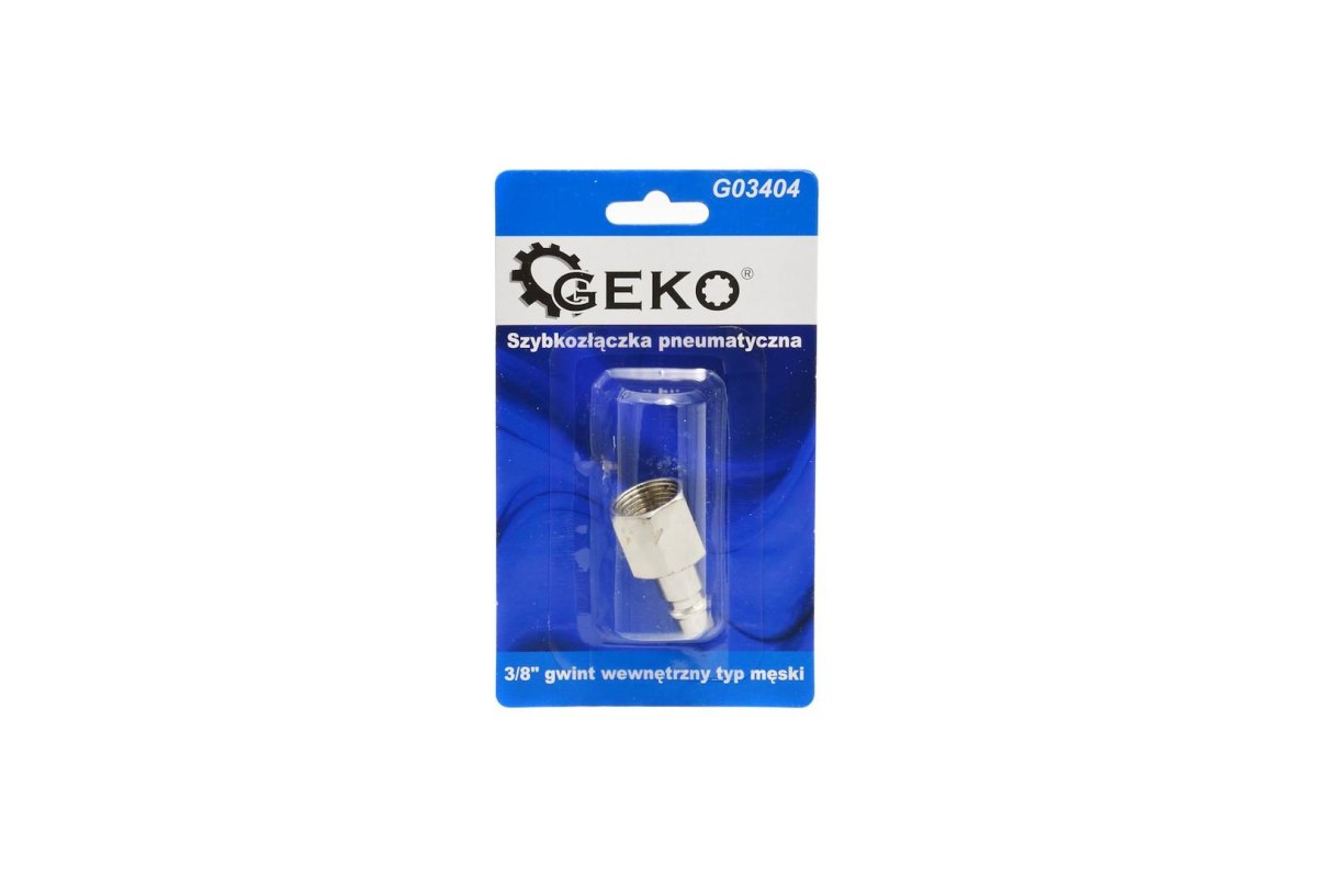 Szybkozłączka pneumatyczna typ męski 3/8" gwint wewnętrzny (blister) (10/100) Geko
