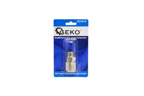 Szybkozłączka pneumatyczna typ żeński 3/8" gwint zewnętrzny (blister) (10/100) Geko