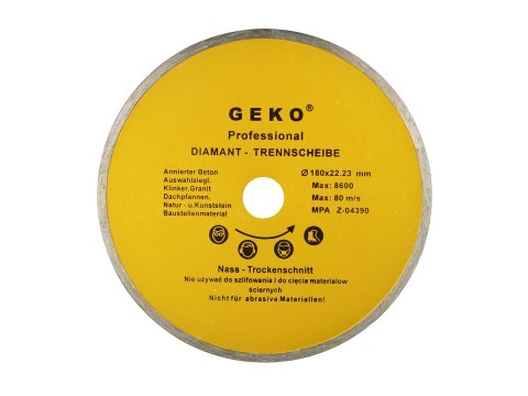 Tarcza diam. 180mmx22,23 Pełna GEKO(50) Geko