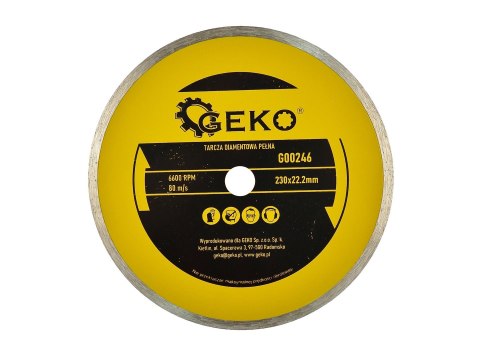 Tarcza diam. 230mmx22,23 Pełna GEKO (25) Geko
