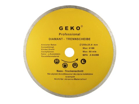 Tarcza diam. 250mm 25.4mm Pełna GEKO Geko