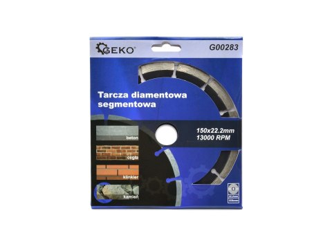 Tarcza diamentowa segmentowa 150mmx22,2mm (50) Geko