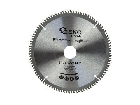 Tarcza do aluminium z widią 210mmx100Tx32mm zestaw redukcji (25/50) Geko