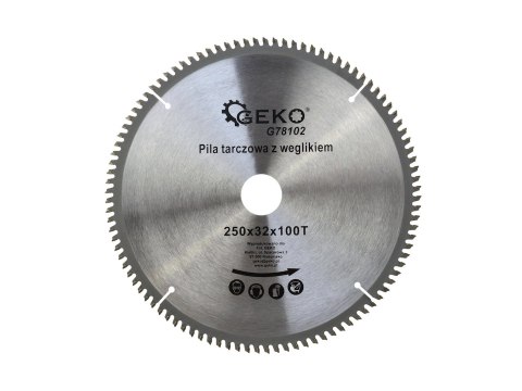 Tarcza do aluminium z widią 250mmx100Tx32mm zestaw redukcji (25/50) Geko