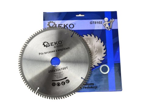 Tarcza do aluminium z widią 250mmx100Tx32mm zestaw redukcji (25/50) Geko