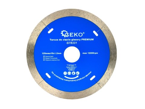 Tarcza do cięcia glazury 125mmx10x1.2mm PREMIUM (100/200) Geko