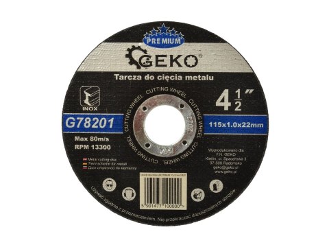 Tarcza do cięcia metalu GEKO PREMIUM 115x1,0 Inox(10/100/400) Geko