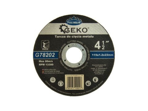 Tarcza do cięcia metalu GEKO PREMIUM 115x1,2 Inox (10/100/400) Geko