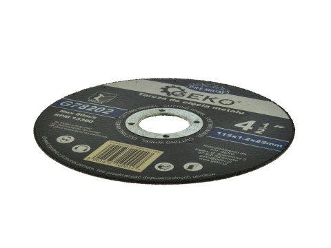 Tarcza do cięcia metalu GEKO PREMIUM 115x1,2 Inox (10/100/400) Geko