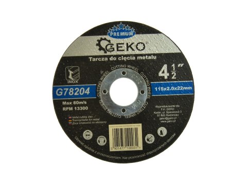 Tarcza do cięcia metalu GEKO PREMIUM 115x2 Inox (10/200) Geko