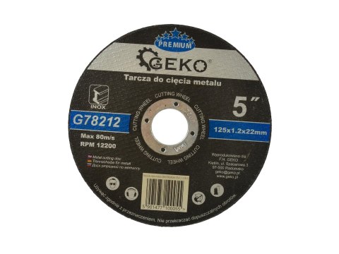 Tarcza do cięcia metalu GEKO PREMIUM 125x1,2 Inox (10/100/400) Geko