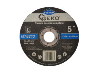 Tarcza do cięcia metalu GEKO PREMIUM 125x1.6 Inox (10/100/200/400) Geko