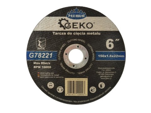 Tarcza do cięcia metalu GEKO PREMIUM 150x1.6 Inox (5/25/200) Geko