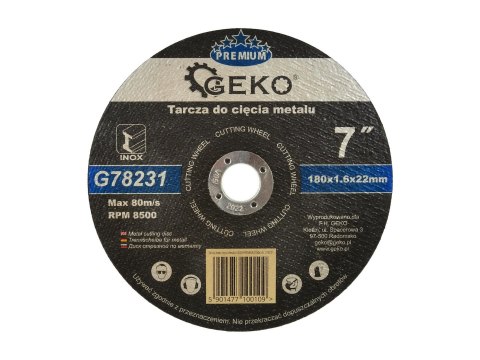 Tarcza do cięcia metalu GEKO PREMIUM 180x1.6 Inox (5/25/200) Geko