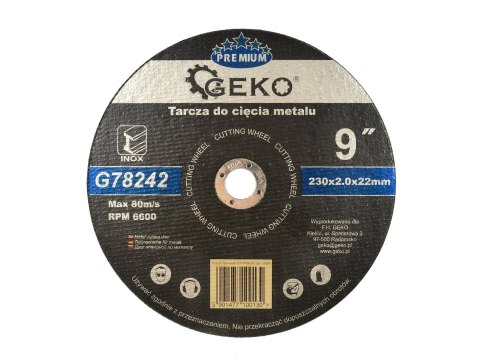 Tarcza do cięcia metalu GEKO PREMIUM 230x2 Inox (5/25/100) Geko