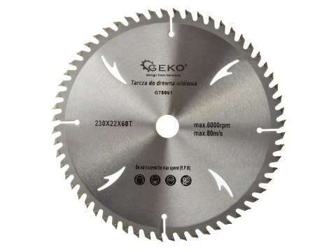 Tarcza do drewna 230x22x60T(otwory)(40/50) Geko