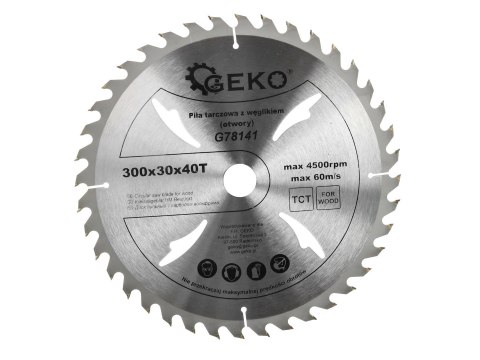 Tarcza do drewna 300x30x40T(otwory) (20) Geko