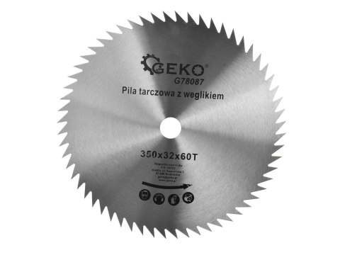 Tarcza do drewna 350x32x60T (otwory)(15/20) Geko