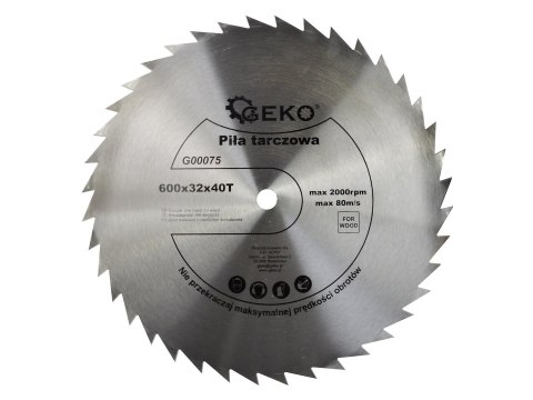 Tarcza do drewna 600x32x40T b/w (5) Geko