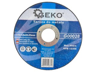 Tarcza do metalu 115x1.0 GEKO (25/100/400) Geko