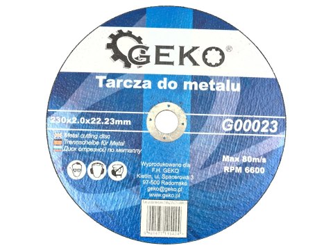 Tarcza do metalu 230x2,0 GEKO (25/50/100) Geko