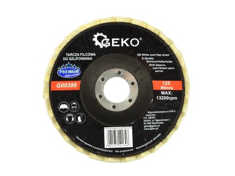 Tarcza filcowa do szlifowania 125mm GEKO PREMIUM(10/100/150) Geko