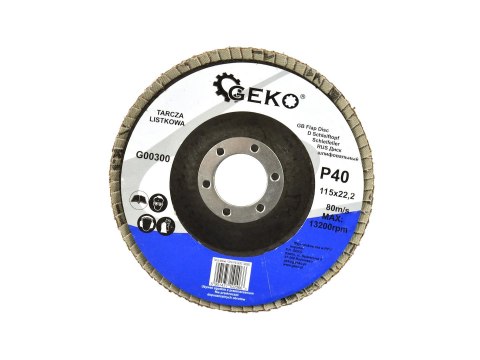 Tarcza listkowa 115mm P40 GEKO (10/200) Geko