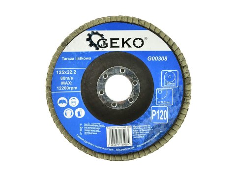 Tarcza listkowa 125mm P120 GEKO (10/200) Geko
