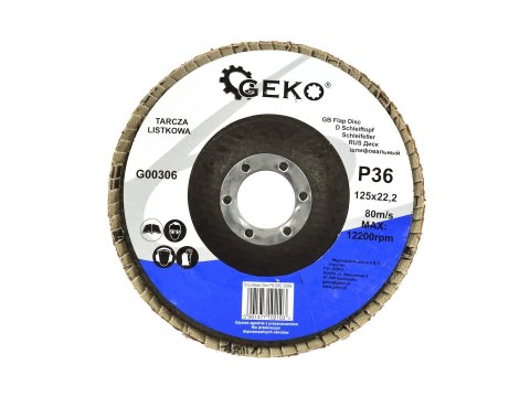 Tarcza listkowa 125mm P36 GEKO (10/200) Geko