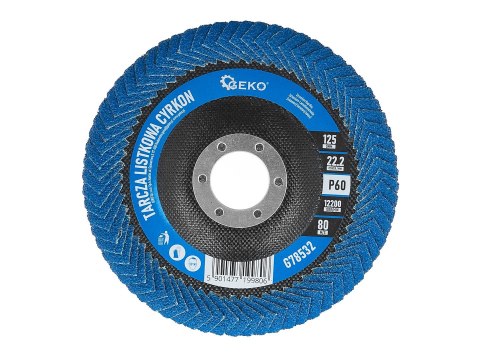 Tarcza listkowa CYRKON 125mm P60 do szlifowania spawów i krawędzi (5/100) Geko
