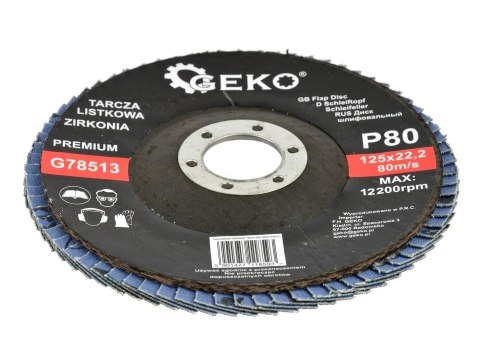 Tarcza listkowa"CYRKON" 125mm P80 GEKO PREMIUM (10/200) Geko