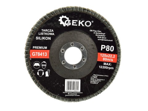 Tarcza listkowa"SILIKON" 125mm P80 GEKO PREMIUM(10/200) Geko