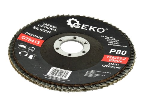 Tarcza listkowa"SILIKON" 125mm P80 GEKO PREMIUM(10/200) Geko