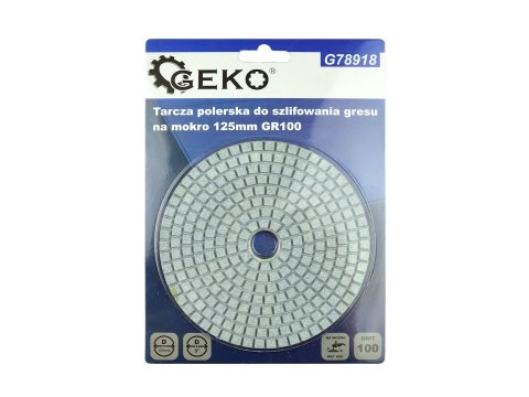 Tarcza polerska do szlifowania gresu na mokro 125mm GR100 (5/250) Geko