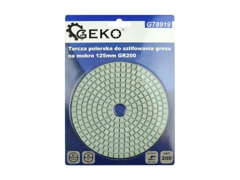 Tarcza polerska do szlifowania gresu na mokro 125mm GR200 (5/25/250) Geko