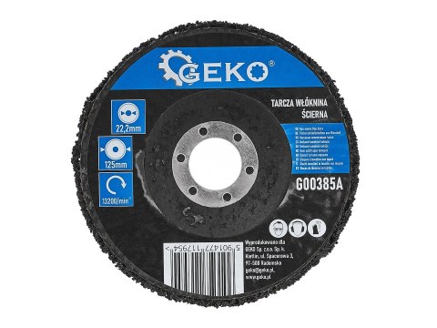 Tarcza włóknina ścierna do metalu 125 x 22,2mm(5/100) CZARNA Geko
